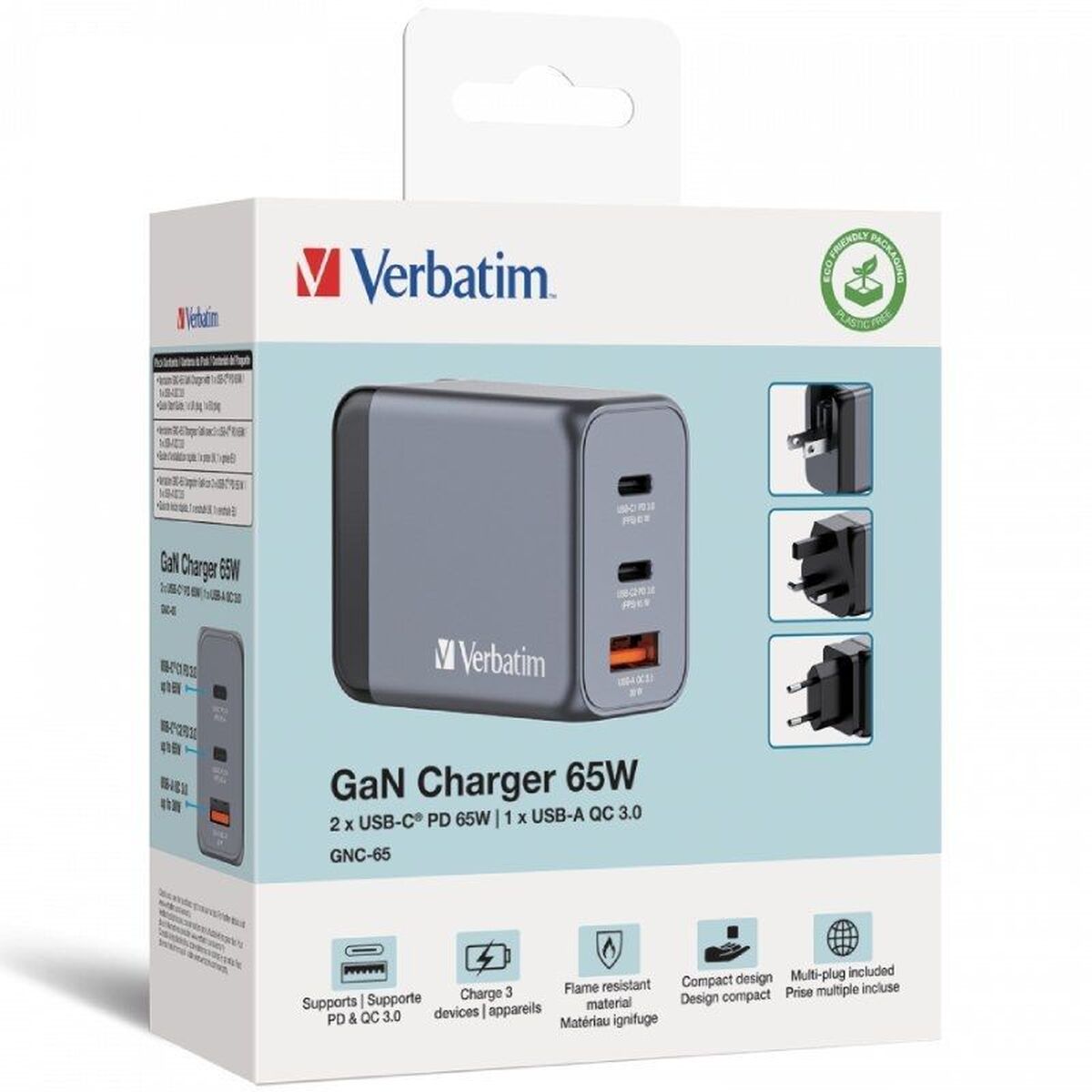 Wall Charger Verbatim GNC-65 Black 65 W Universal (10 Units) Wall Charger Verbatim GNC-65 Black 65 W Universal (10 Units)