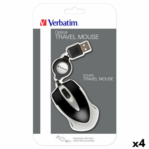 Mini Optical Mouse Verbatim Go Mini Black (4 Units) Mini Optical Mouse Verbatim Go Mini Black (4 Units)