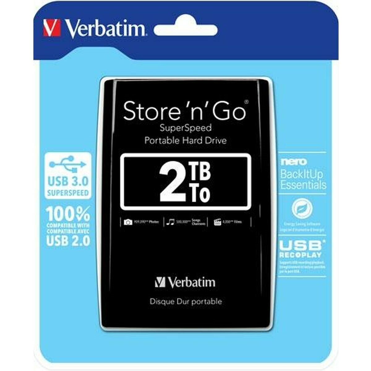 External Hard Drive Verbatim Store n Go 2 TB External Hard Drive Verbatim Store n Go 2 TB