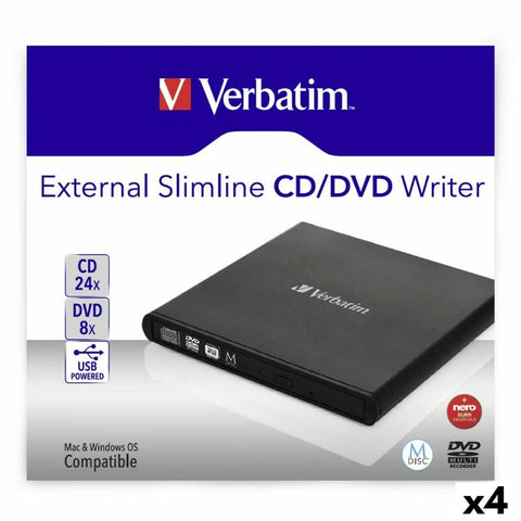 External Recorder Verbatim Slimline CD/DVD Black External Recorder Verbatim Slimline CD/DVD Black