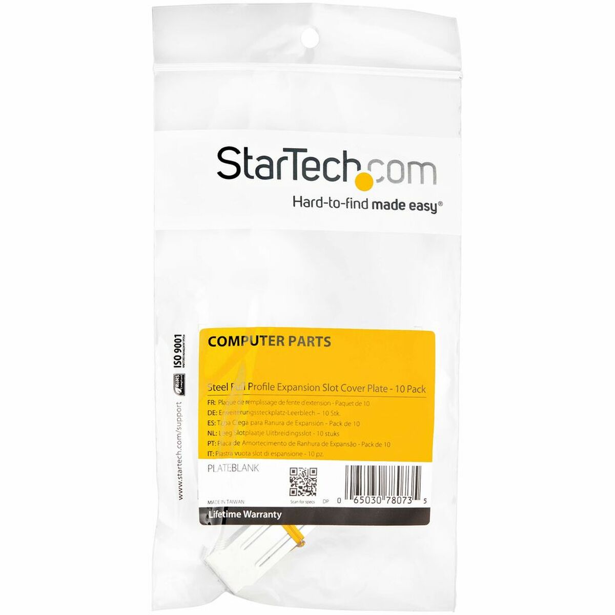 Protective cover Startech PLATEBLANK Black