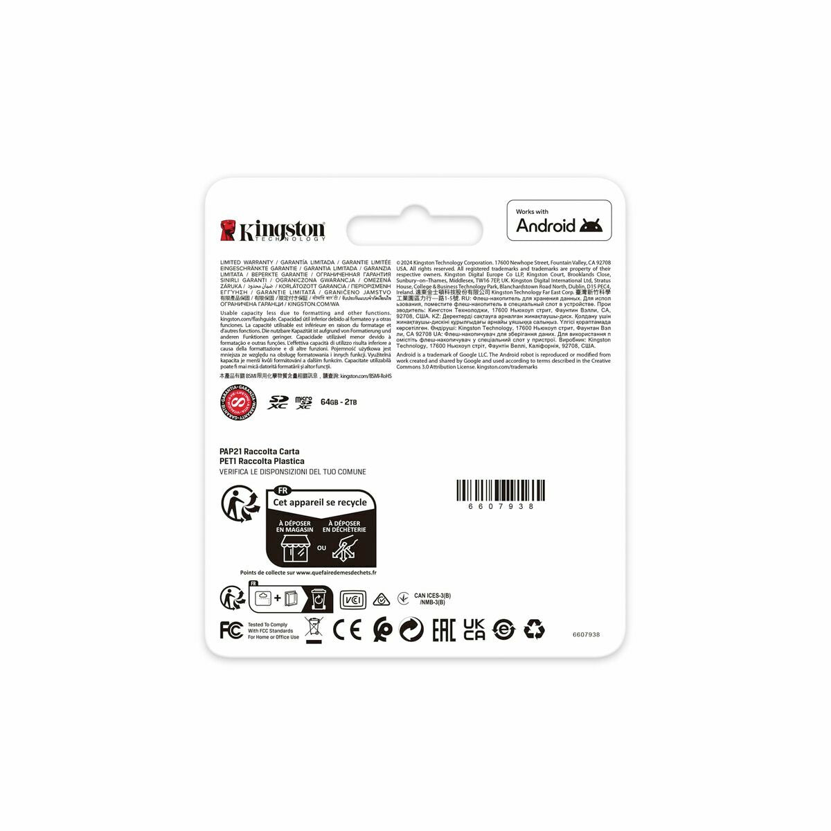 Micro SD Memory Card with Adaptor Kingston SDG4/64GB 64 GB