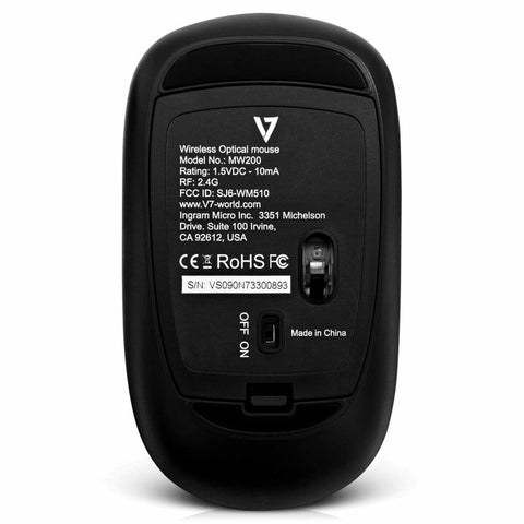 Mouse V7 MW200-1N Black 1600 dpi