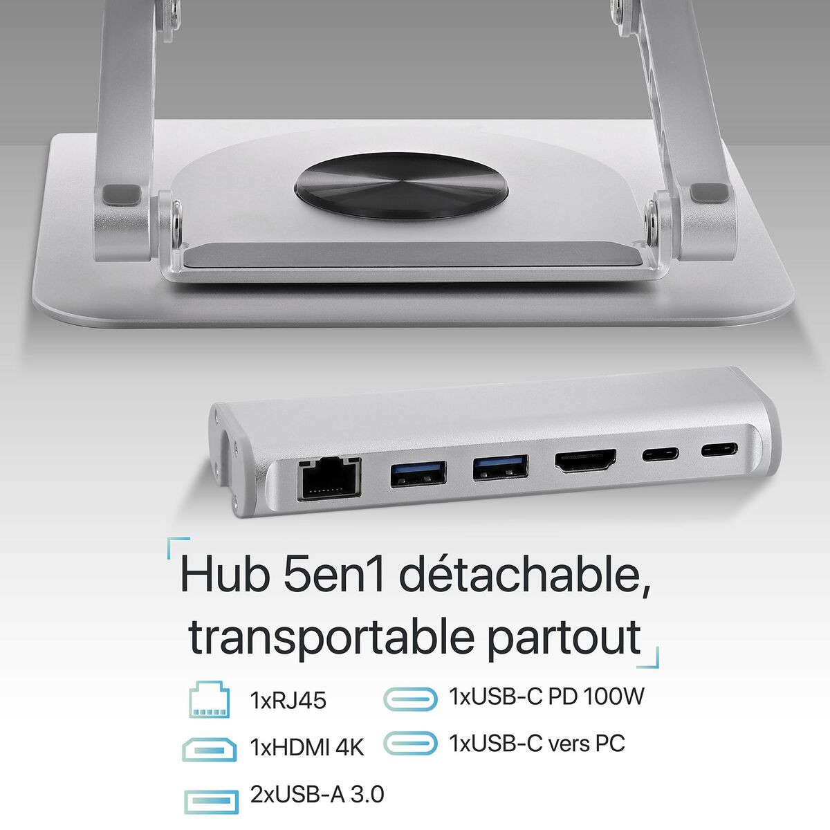 Notebook Stand T'NB iClick Metal Modern 360º rotation