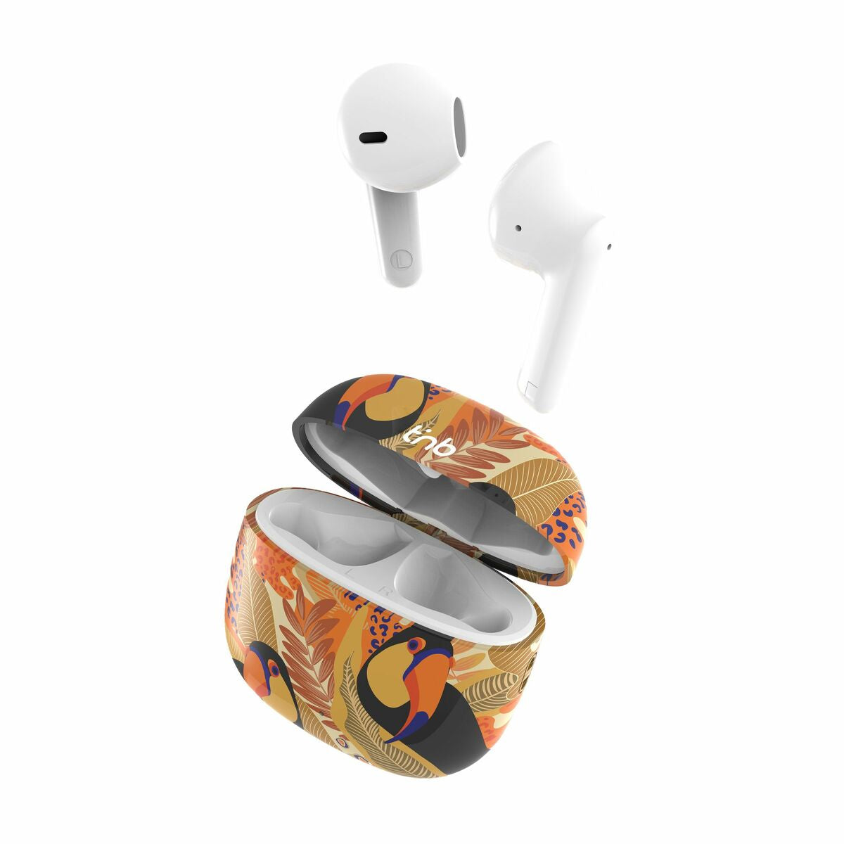 Wireless Earphones with Charging Case T'NB TOUCAN Yellow Orange