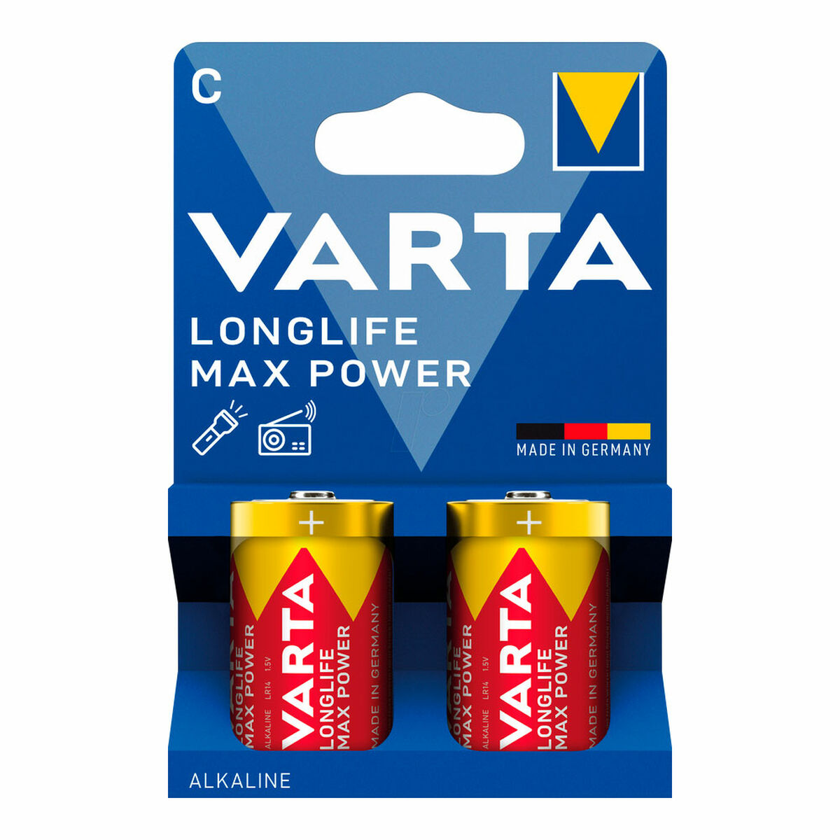 Batteries Varta longlife max power 1,5 V Type C LR14 (2 Units)