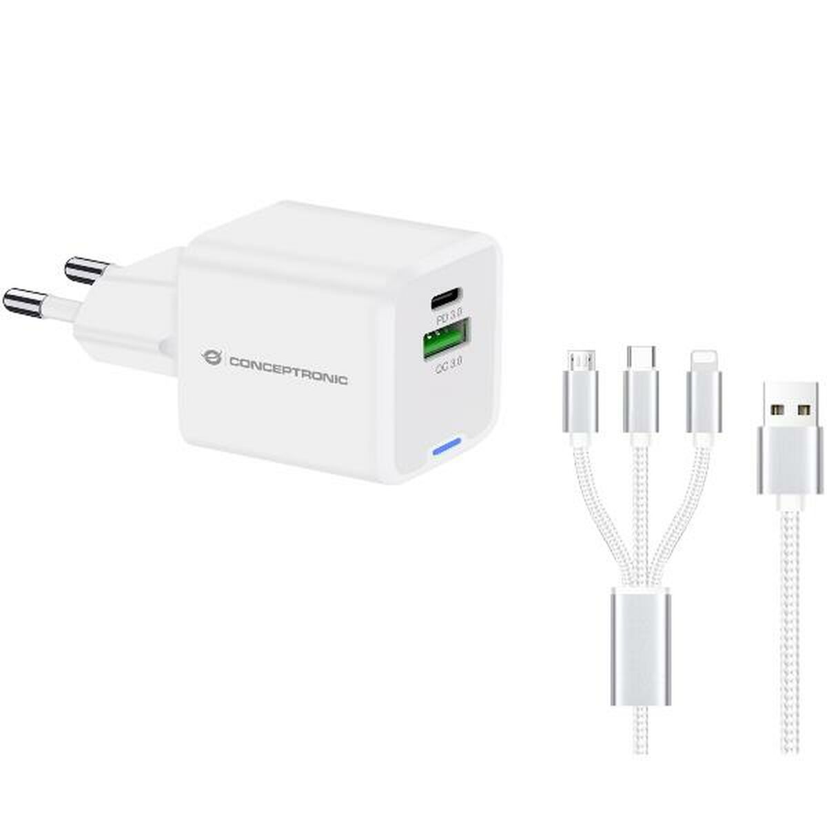 Wall Charger Conceptronic 120550403101 White Black 33 W