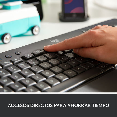 Wireless Keyboard Logitech Black Spanish Qwerty