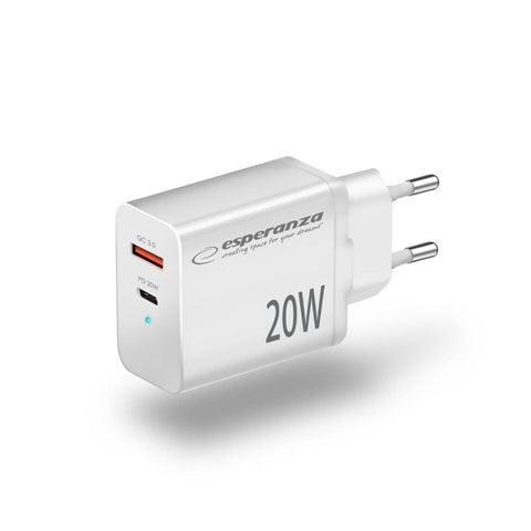 Wall Charger Esperanza EZC105W White 20 W