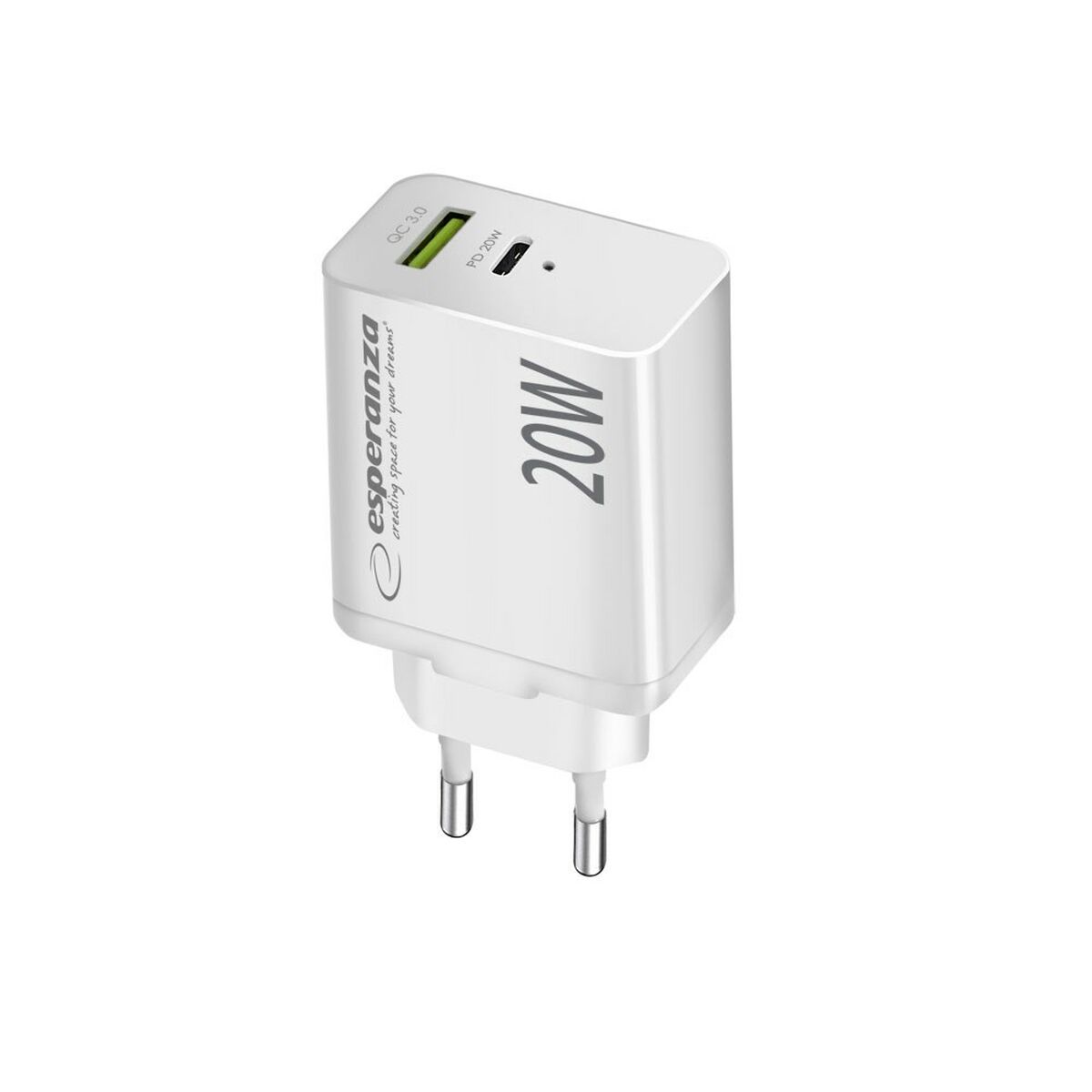 Wall Charger Esperanza EZC105W White 20 W