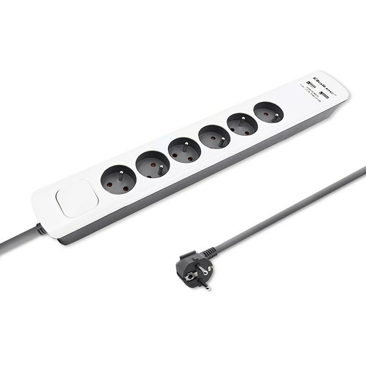 Power Socket - 6 Sockets with Switch Qoltec 50294 (1,8 m)