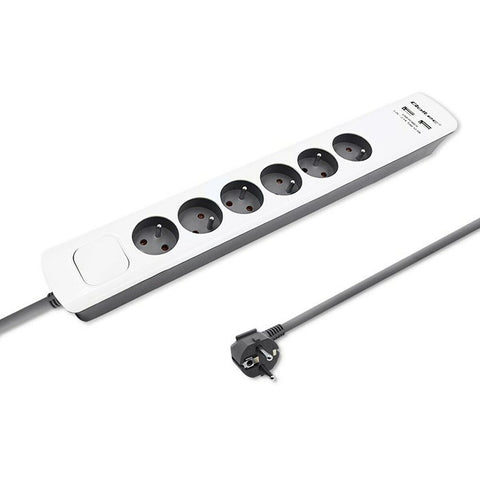 Power Socket - 6 Sockets with Switch Qoltec 50294 (1,8 m)
