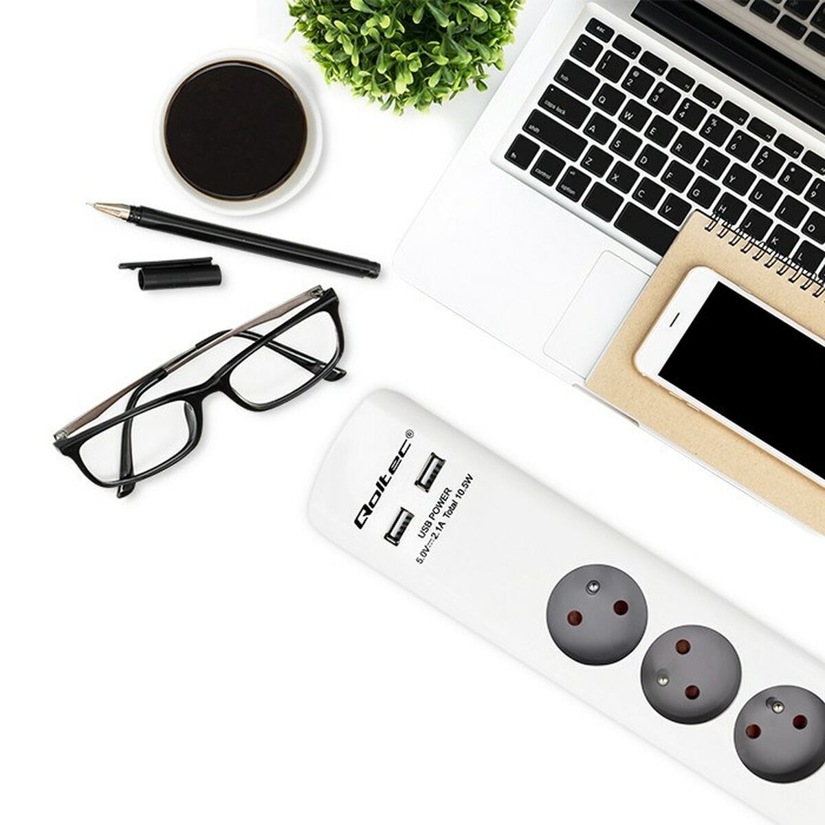 Power Socket - 6 Sockets with Switch Qoltec 50294 (1,8 m)