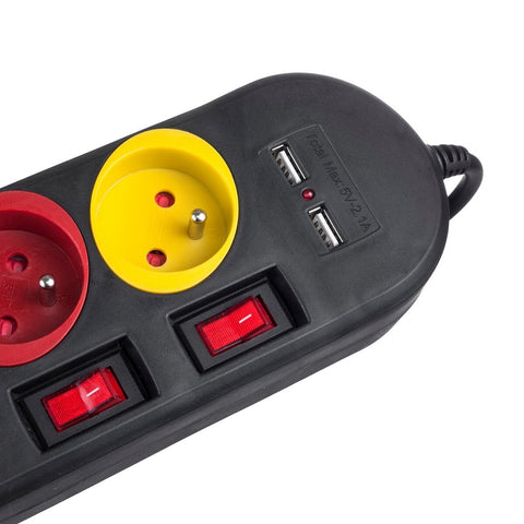 4-socket plugboard with power switch MacLean MCE229B (1,5 m)