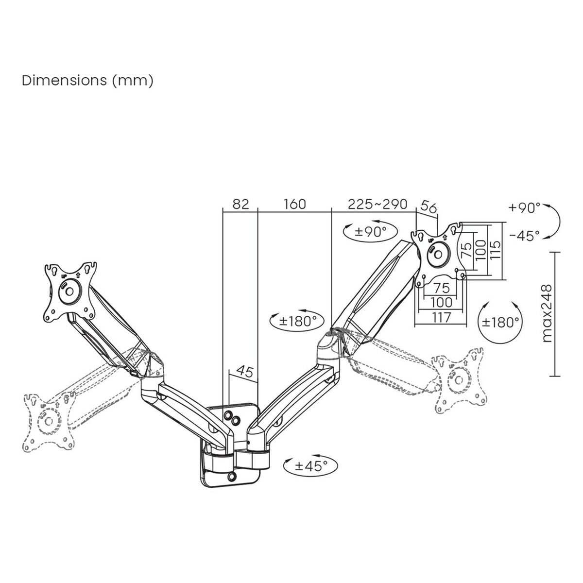 Screen Table Support MacLean MC-988 32" 17" 17-32"