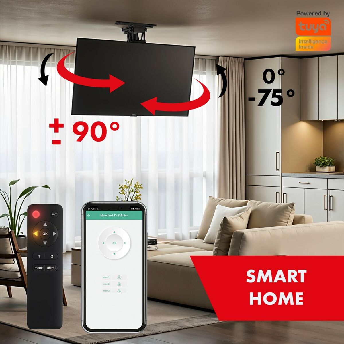 Ceiling support MacLean MC-491 65" 30 Kg