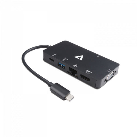 USB Hub V7 V7UC-U3CRJ45HDVG-BLK Black