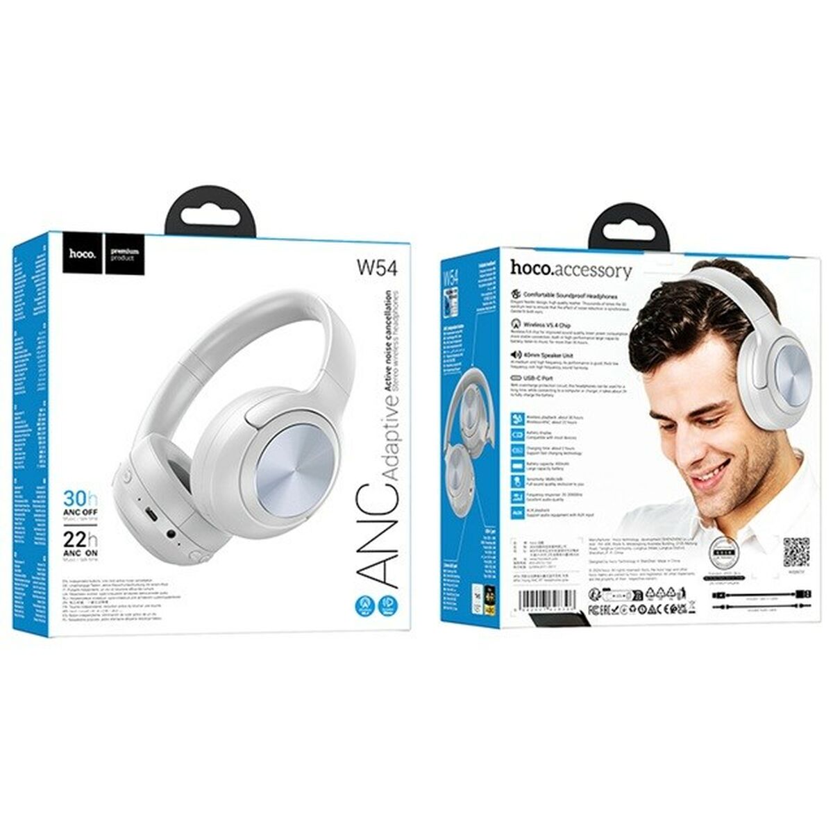 Wireless Headphones Hoco W54 Young Grey