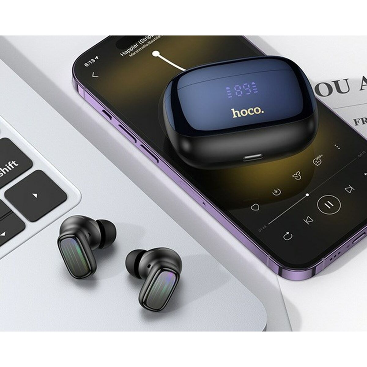 Wireless Earphones with Charging Case Hoco EQ20 Rhyme Black