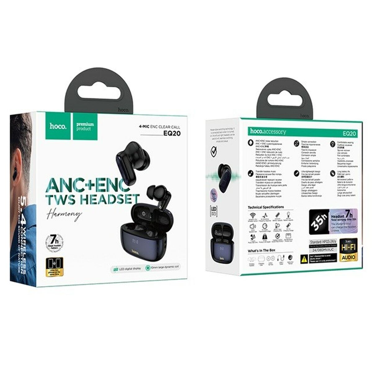 Wireless Earphones with Charging Case Hoco EQ20 Rhyme Black