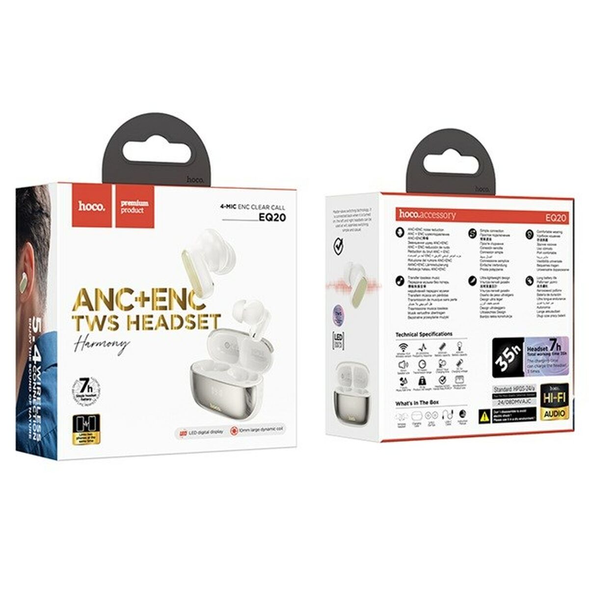 Wireless Earphones with Charging Case Hoco EQ20 Rhyme White