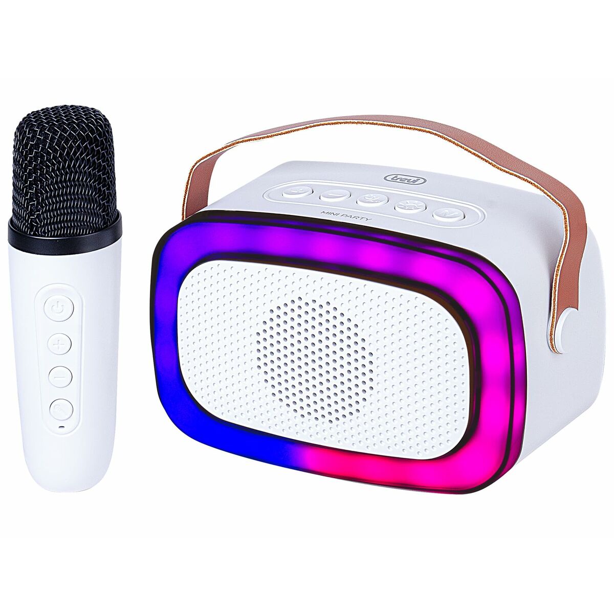 Speaker with Karaoke Microphone Trevi Trevi XR 8A01 MINI PARTY White