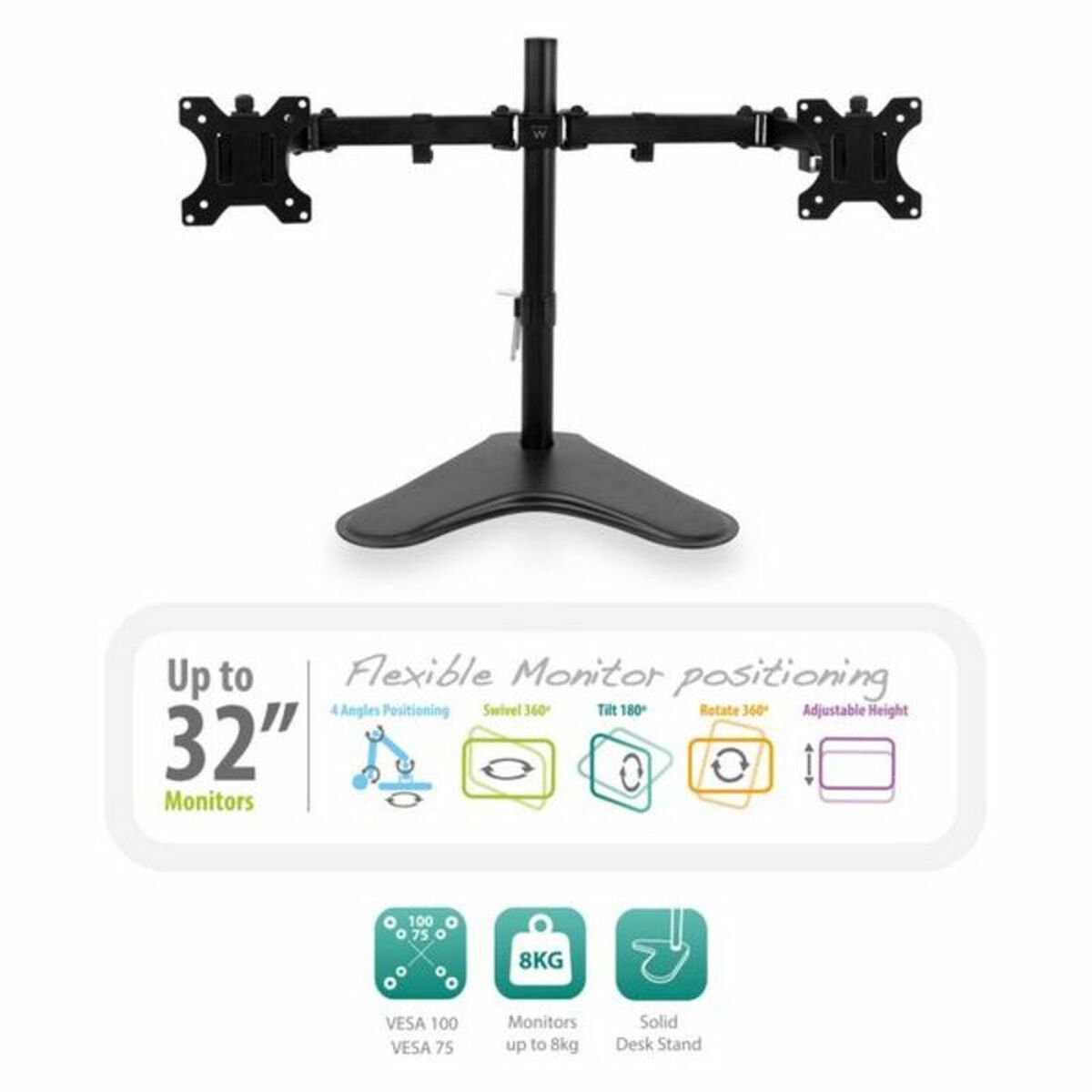 TV Mount Ewent 13"-32" 2 x 8 kg Black