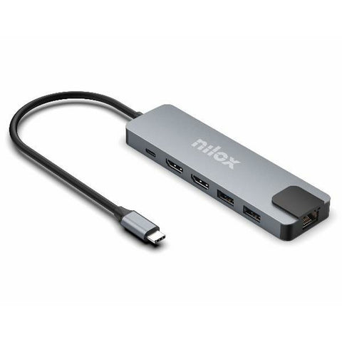 USB Hub Nilox NXDSUSBC08 Grey