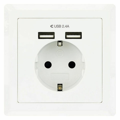 Wall Plug with 2 USB Ports TooQ 10.35.0010 5V/2.4A White 2,4 A
