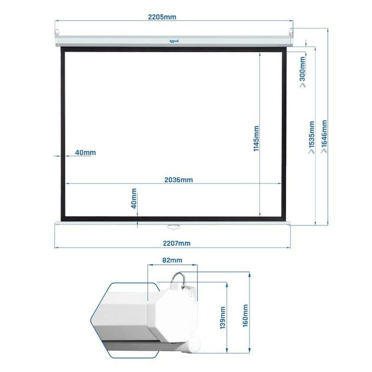 Projection Screen iggual IGG319291 92"
