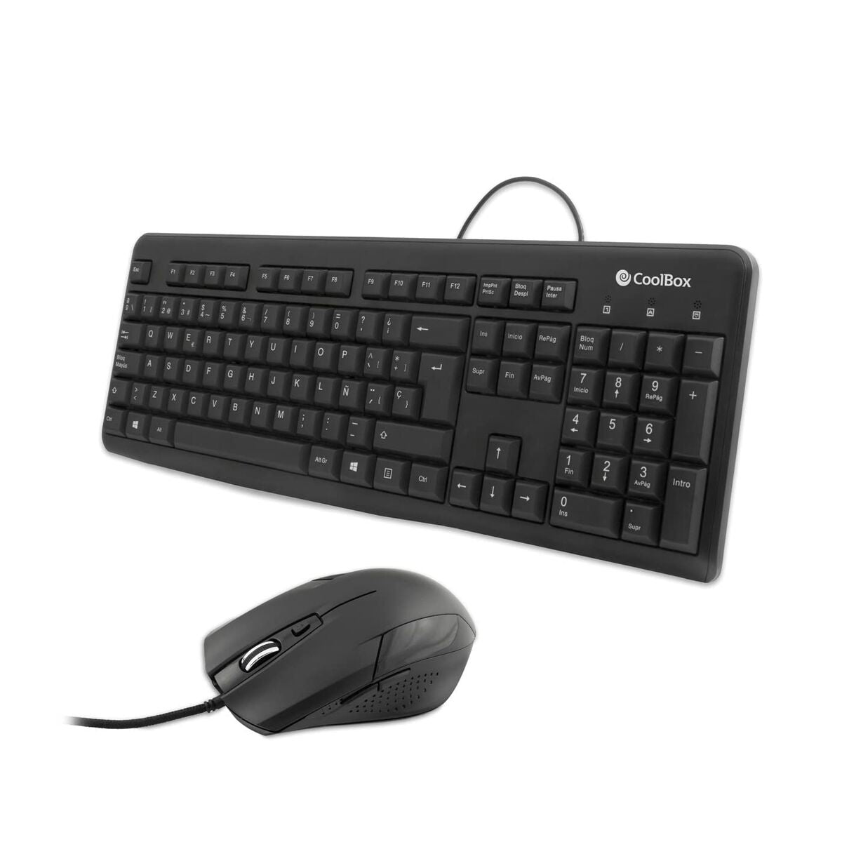 Keyboard and Mouse CoolBox COO-KTR-01U Spanish Qwerty Black
