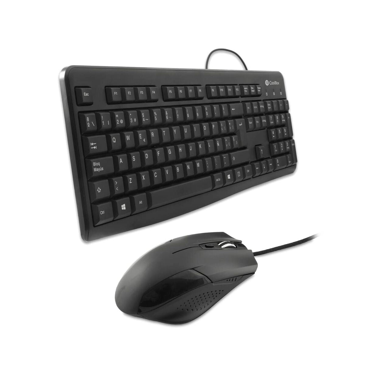Keyboard and Mouse CoolBox COO-KTR-01U Spanish Qwerty Black