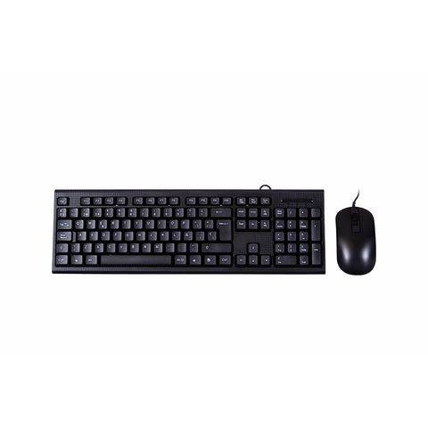 Keyboard and Mouse CoolBox Black Spanish Qwerty