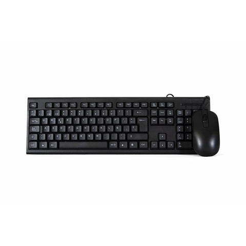Keyboard and Mouse CoolBox Black Spanish Qwerty