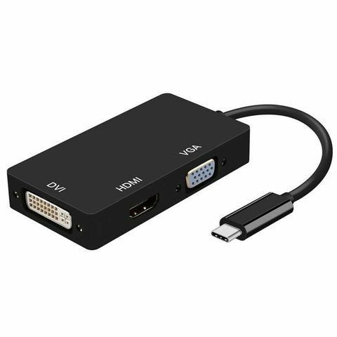 USB-C to VGA/HDMI/DVI Adapter Aisens A109-0343 Black 15 cm