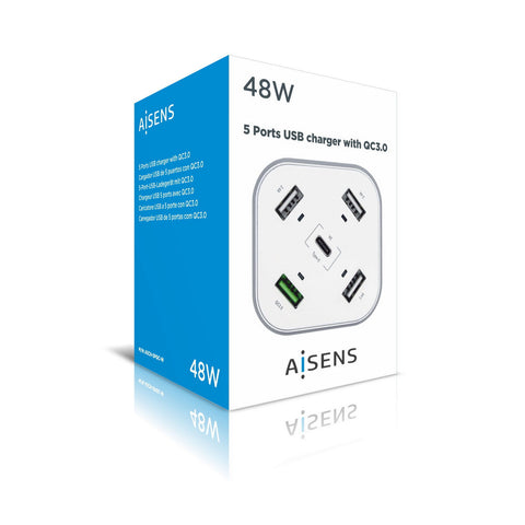 Usb Charger Aisens ASCH-5PQC-W White (1 Unit)