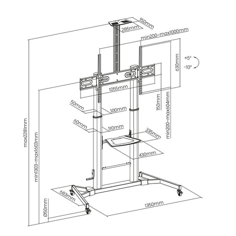 TV Mount Aisens FT100TE-171 60" 100" 100 kg