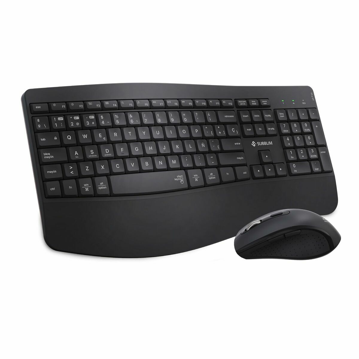 Keyboard and Mouse Subblim SUBKBC-DCOPW2 Black Spanish Qwerty