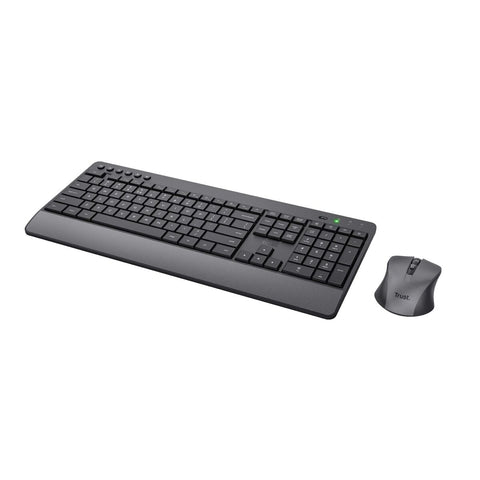 Keyboard and Mouse Trust Trezo Black Monochrome QWERTY Qwerty US