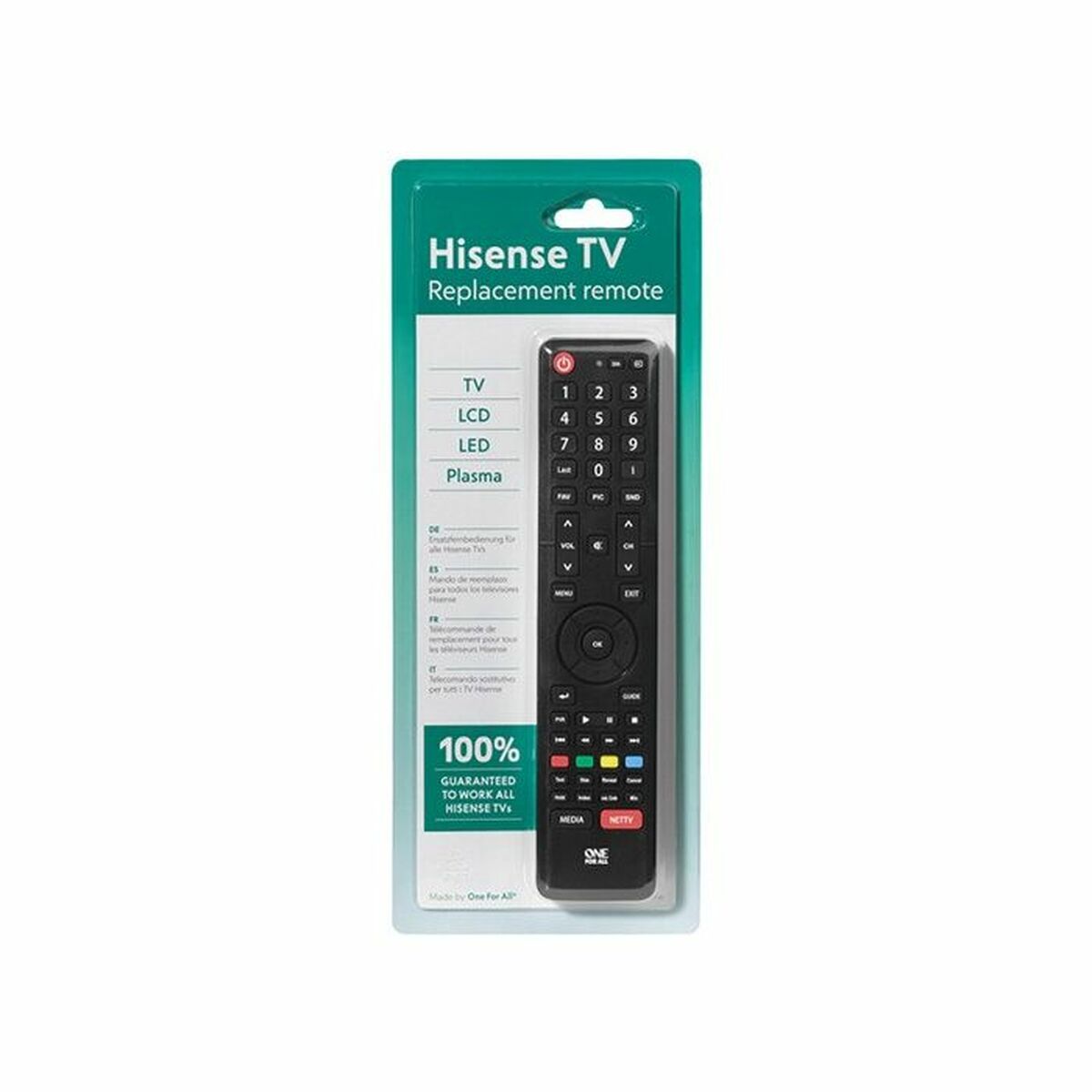 Hisense Universal Remote Control One For All Black