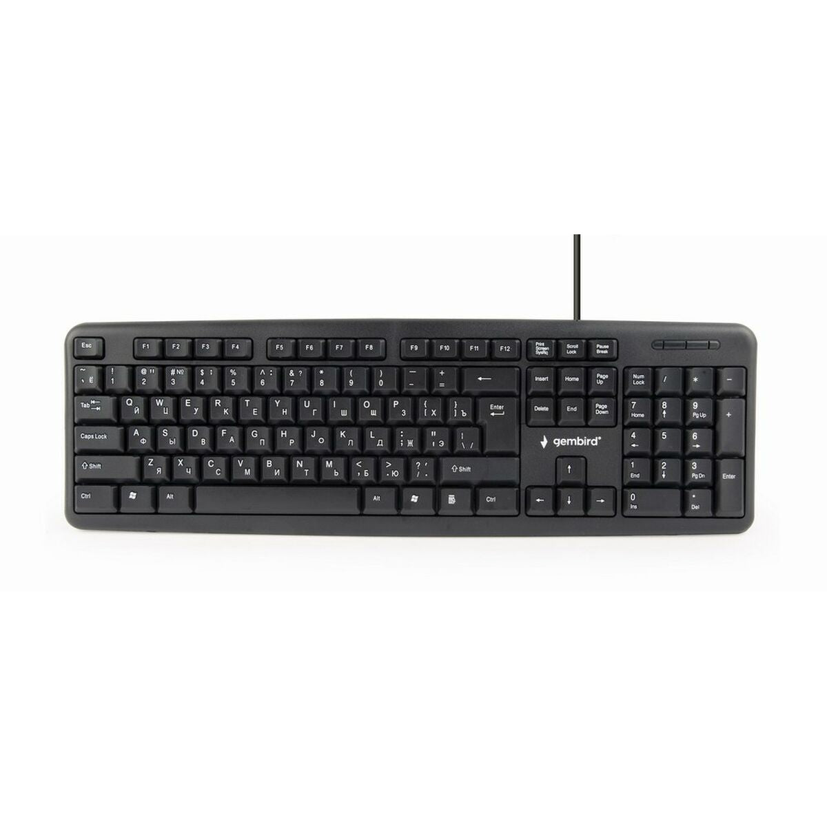 Keyboard GEMBIRD KB-U-103-RU Black Monochrome English Russian QWERTY
