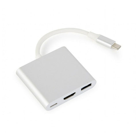 3-Port USB-C Hub GEMBIRD A-CM-HDMIF-02-SV Silver