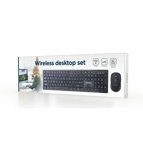 Keyboard and Wireless Mouse GEMBIRD KBS-WCH-04 Black English QWERTY