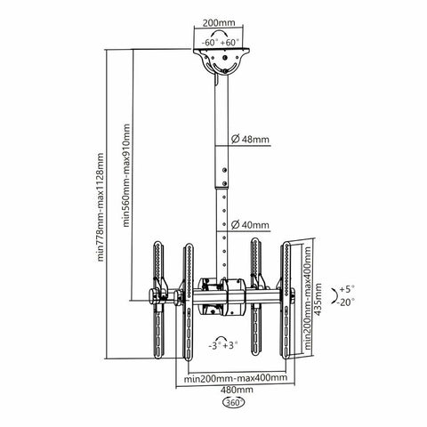 TV Mount Neomounts NM-C440DBLACK 25 kg 32"