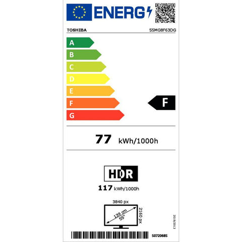 Smart TV Toshiba 55MG8F63DG 55" 4K Ultra HD LED HDR HDR10 DVB-T2 Google Assistant Direct-LED LCD DVB-S2