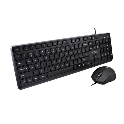Keyboard and Mouse V7 CKU350US Black Qwerty US