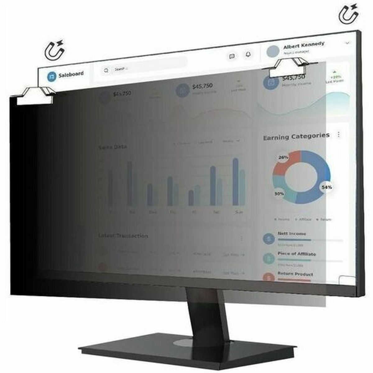 Privacy Filter for Monitor V7 PS240WAM 24"