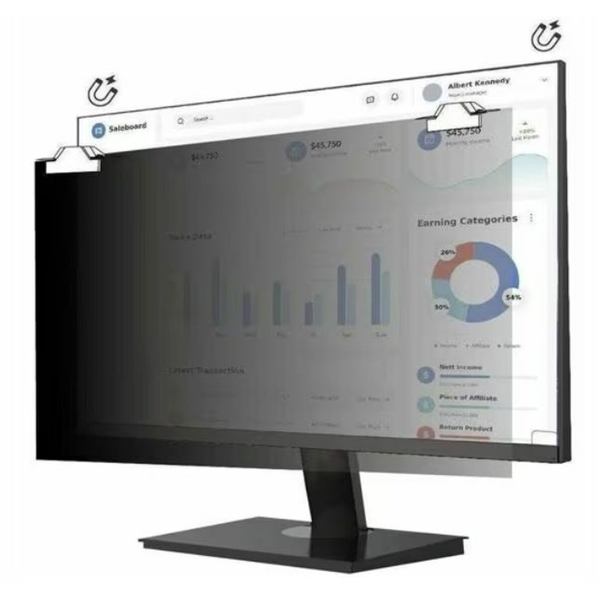 Privacy Filter for Monitor V7 PS240W9AM 24"